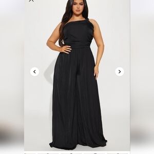 Fashion Nova Black Wide-Leg Jumpsuit with Belt